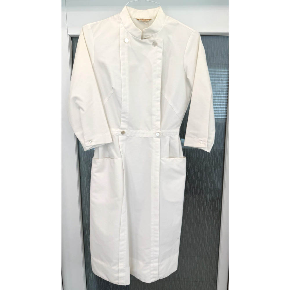 Vintage 1960s Barco California White Double-Breasted Nurse Uniform/Dress - Sz. 8
